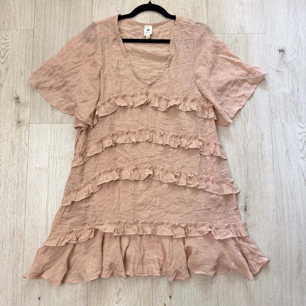 Crinkle Ruffle Layered Dress - Picture 2 of 7